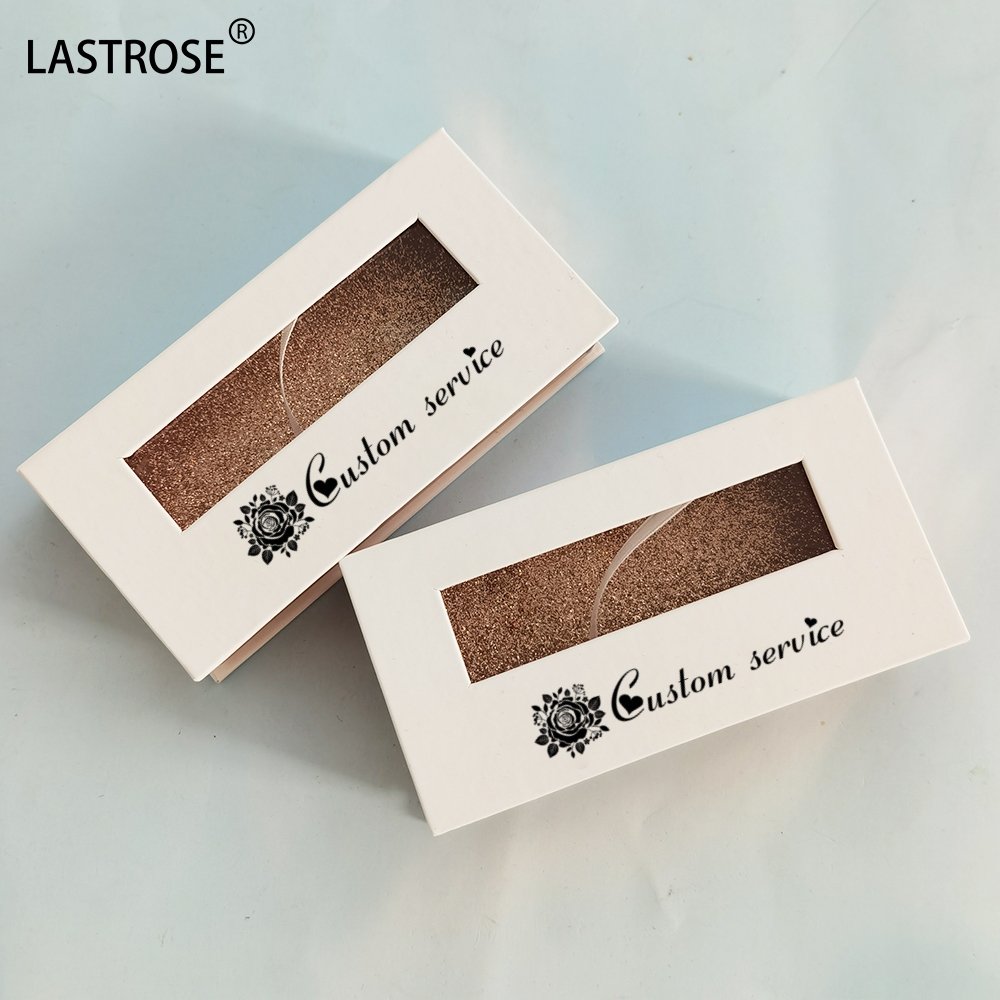 Wholesale Flip Open Window Eyelash Box Luxury Glitter Cardboard Paper Eyelash Packaging Magnetic Box