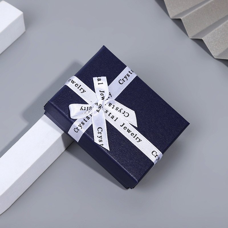 Colorful premium bow jewelry box, ring jewelry paper box with sky and earth cover, customized all kinds of box packaging