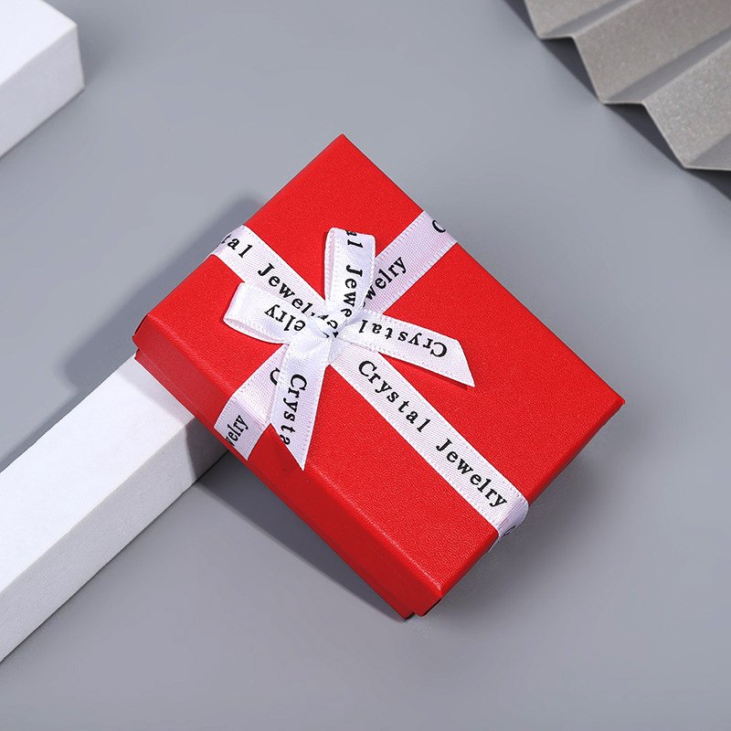 Colorful premium bow jewelry box, ring jewelry paper box with sky and earth cover, customized all kinds of box packaging