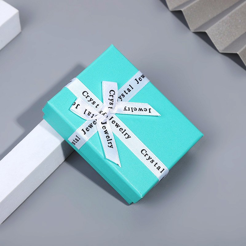 Colorful premium bow jewelry box, ring jewelry paper box with sky and earth cover, customized all kinds of box packaging