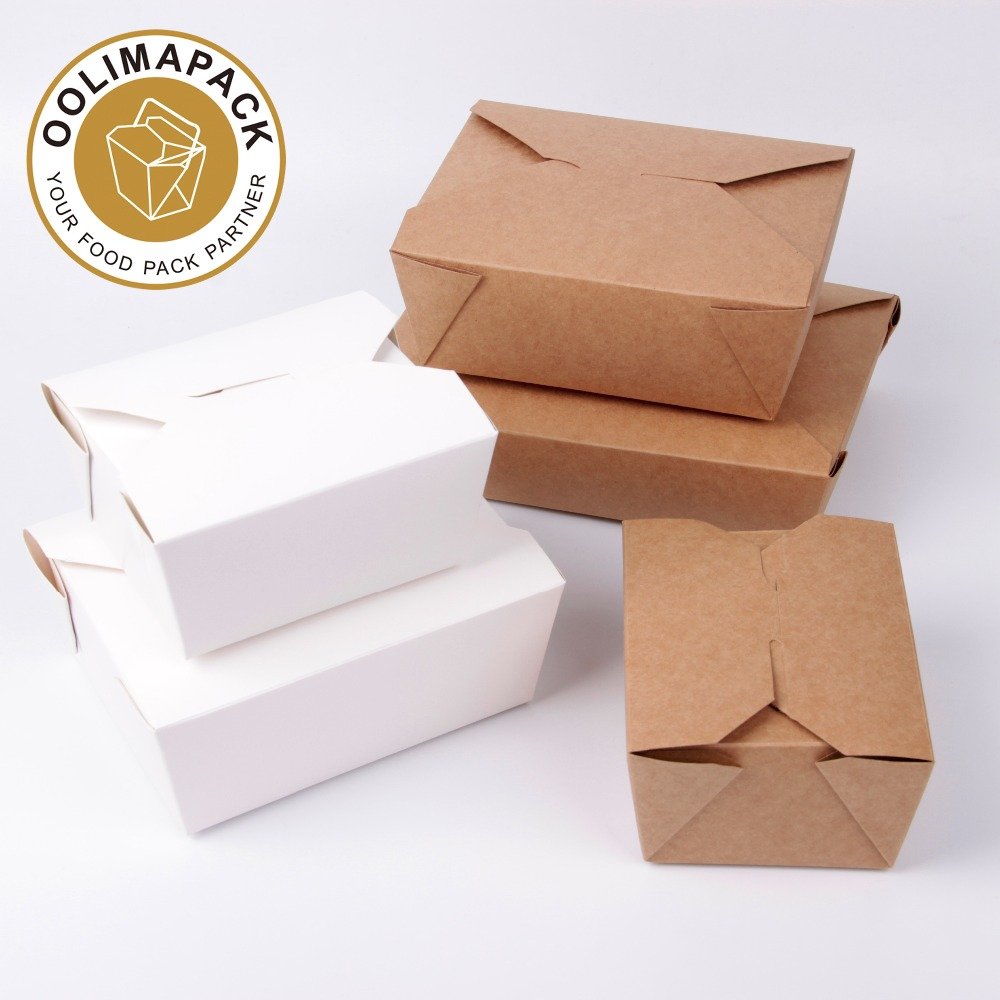 Custom disposable salad paper box packaging food grade kraft paper box