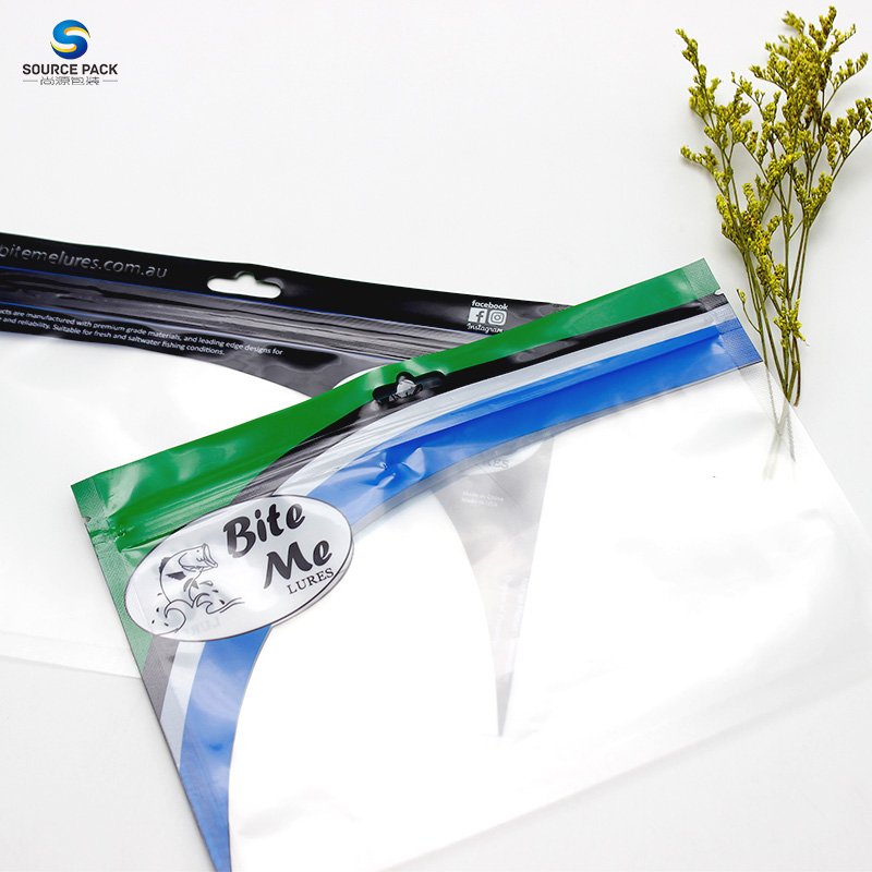 Custom Good Quality Fish Bait Bags Soft Food Packing Laminated Plastic Zip Zipper Pouch Worm Fishing Bait Bags Lures Bag