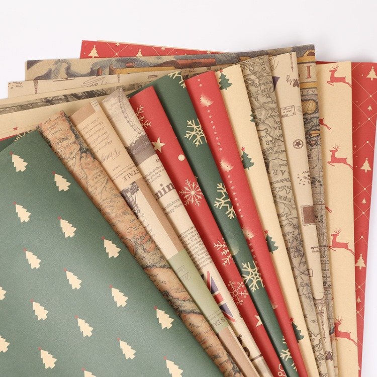 Custom Printed Design Colour Packaging Paper Christmas Gift Wrapping Paper