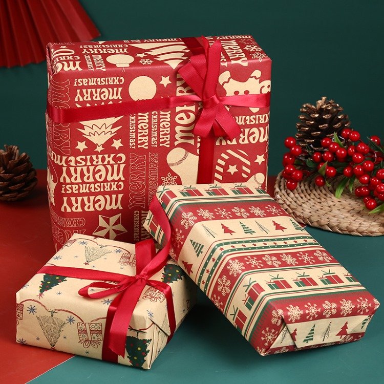 Custom Printed Design Colour Packaging Paper Christmas Gift Wrapping Paper