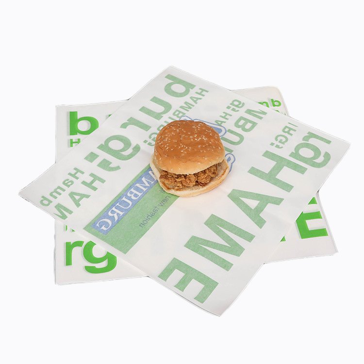 Printed logo reusable food sandwich wrapper burger packaging wax paper custom printing wrapping paper