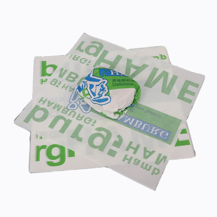 Printed logo reusable food sandwich wrapper burger packaging wax paper custom printing wrapping paper