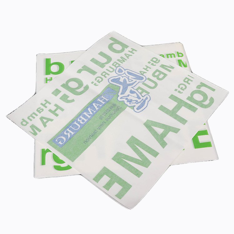 Printed logo reusable food sandwich wrapper burger packaging wax paper custom printing wrapping paper