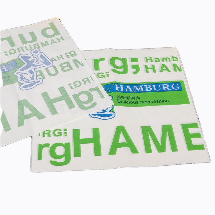 Printed logo reusable food sandwich wrapper burger packaging wax paper custom printing wrapping paper