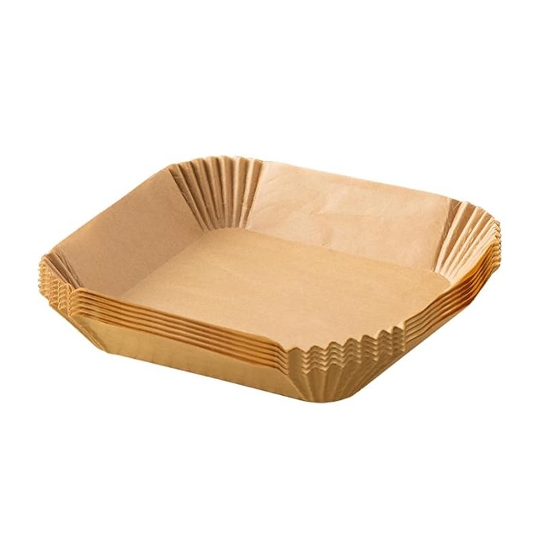 Customizable 6.3 Square Inch Disposable Baking Pan Double-Sided Oiled Coating Food Grade Material Air Fryer Liner Paper