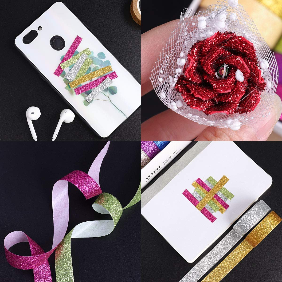 Gymnastics Decoration Holographic Glitter Tape for Hoop15mm*5m Washi Tape DIY Masking Tape