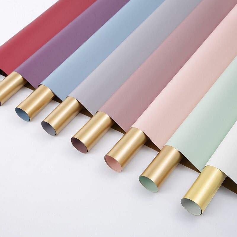 HUABAN Best Selling Design Golden Edge Wholesale Plastic Waterproof Frame Gift Packing Flower Wrapping Paper