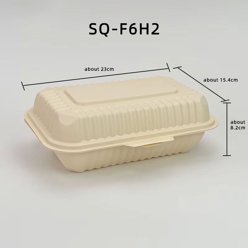 Popular Biodegradable Clamshell Take out Container Food Packaging Paper Pulp Burger Box for Use