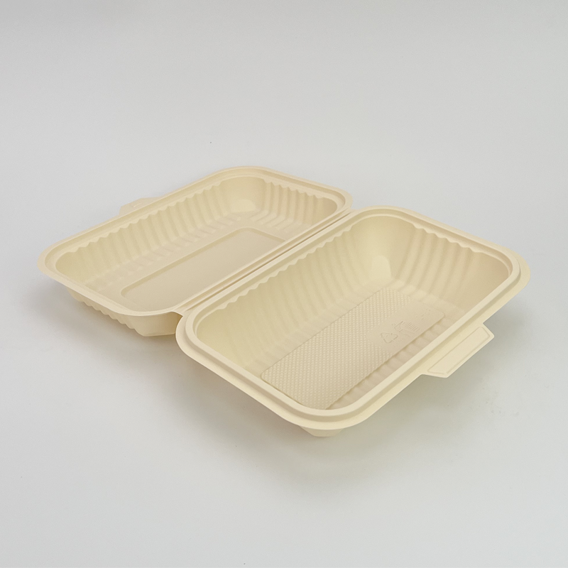 Popular Biodegradable Clamshell Take out Container Food Packaging Paper Pulp Burger Box for Use