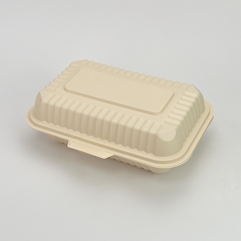 Popular Biodegradable Clamshell Take out Container Food Packaging Paper Pulp Burger Box for Use