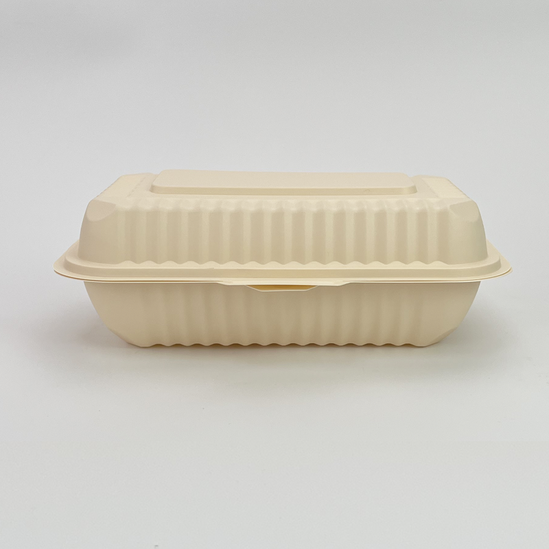 Popular Biodegradable Clamshell Take out Container Food Packaging Paper Pulp Burger Box for Use