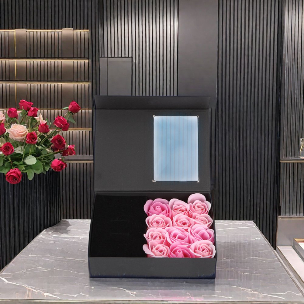 New arrival high quality artificial forever preserved soap roses gift boxes with necklace