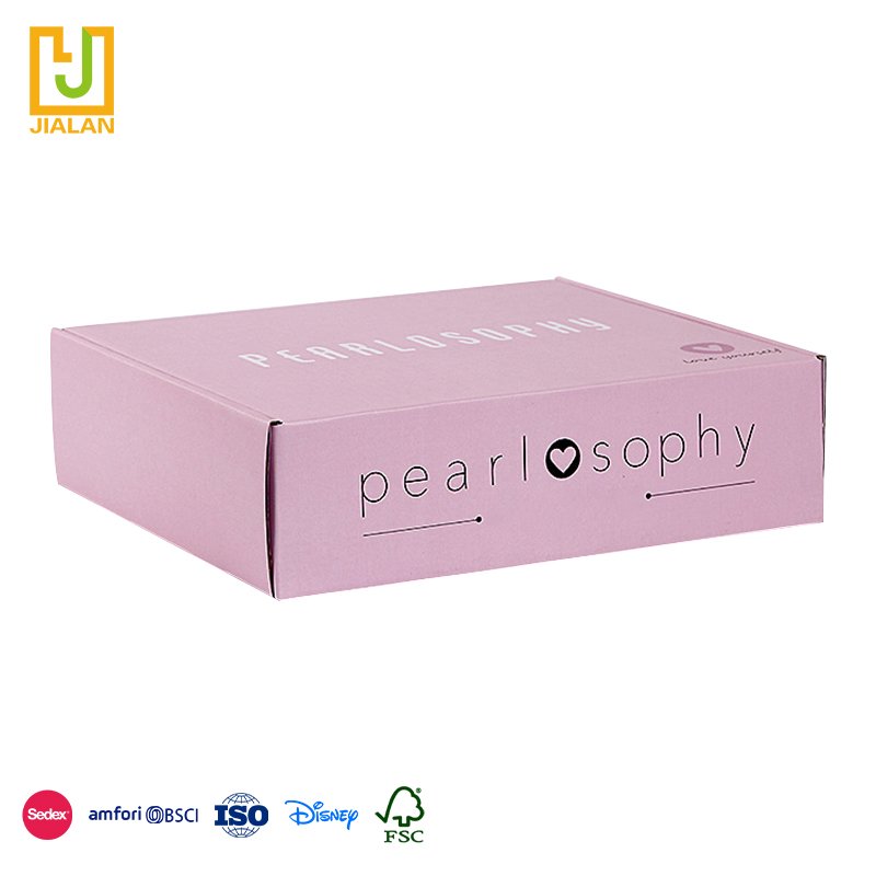 Custom Private Brand Box Pink Cosmetics Gift Packaging Storage Box Clothing Shoes Mailer Zipper Sealing Corrugated Box