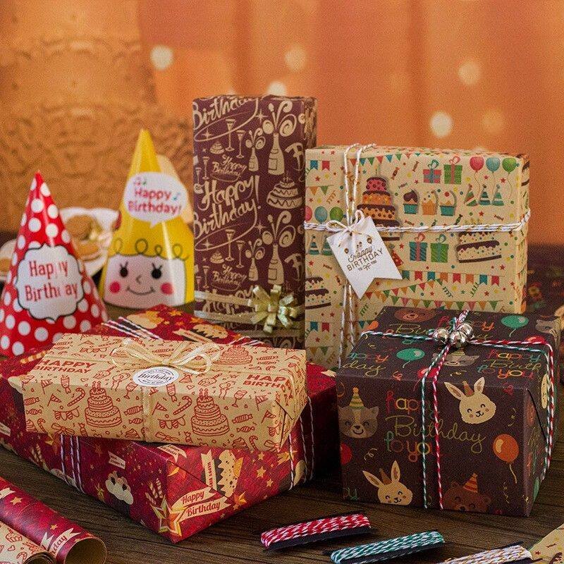 Ready to ship gift pack paper printing gift wrapping paper gift packing paper for Birthday