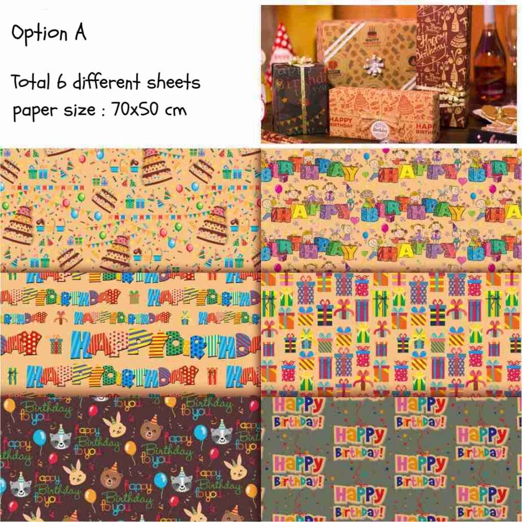 Ready to ship gift pack paper printing gift wrapping paper gift packing paper for Birthday