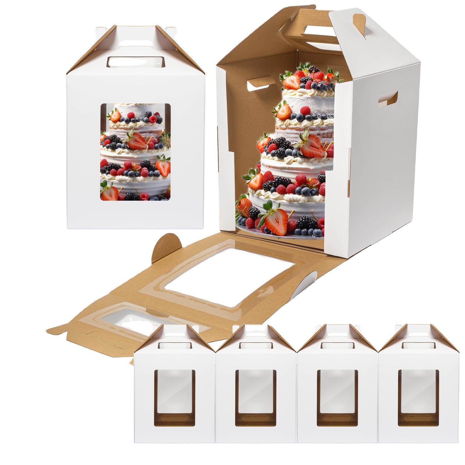 High quality cake packaging candy paper food delivery box,corrugated white cardboard carton package folding gift boxes for bread