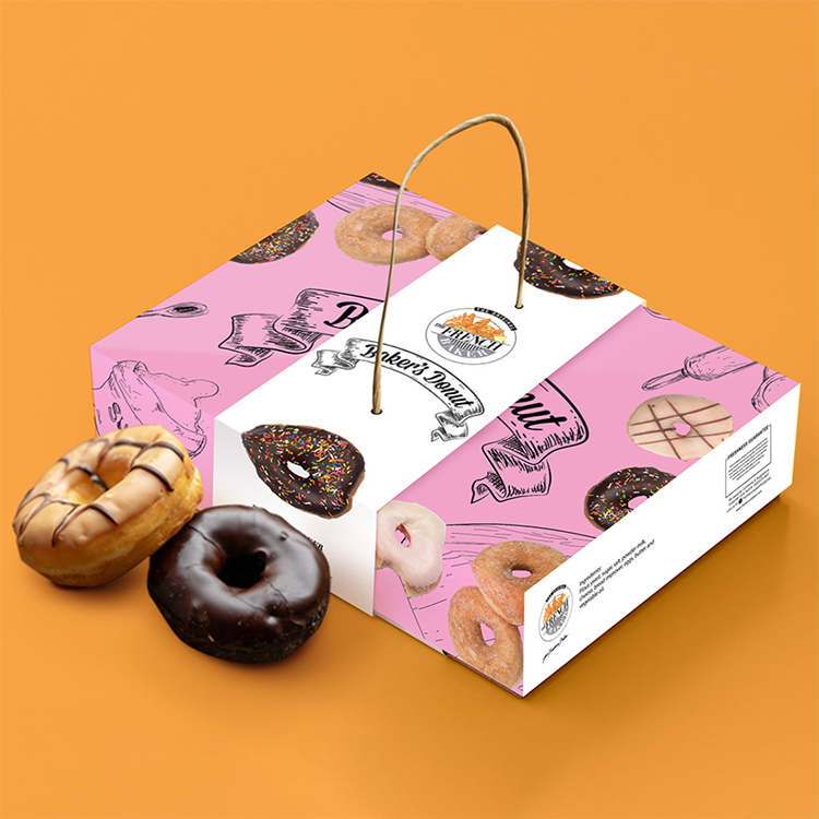 DXY Factory Wholesale Take Way Bakery Donuts Paper Box Cheap Custom Food Packaging Paper Boxes
