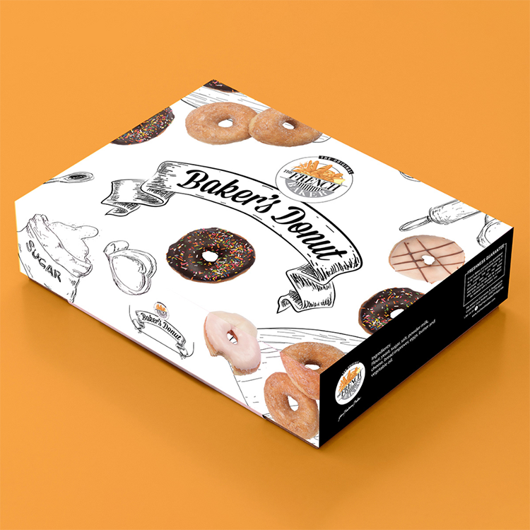 DXY Factory Wholesale Take Way Bakery Donuts Paper Box Cheap Custom Food Packaging Paper Boxes