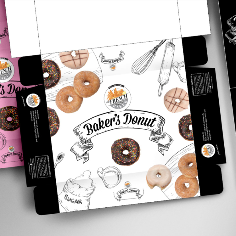 DXY Factory Wholesale Take Way Bakery Donuts Paper Box Cheap Custom Food Packaging Paper Boxes