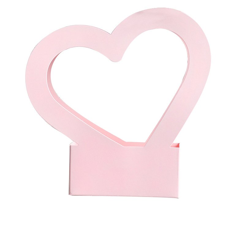 rose bouquet flower box Valentine's Day Flower basket gift box with heart shape handle