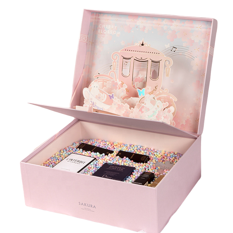 Accept Customization Fashion Gold Foil Packaging Mistery Box Electron Pink Gold Foil Jewelry Stamping Gift Boxes