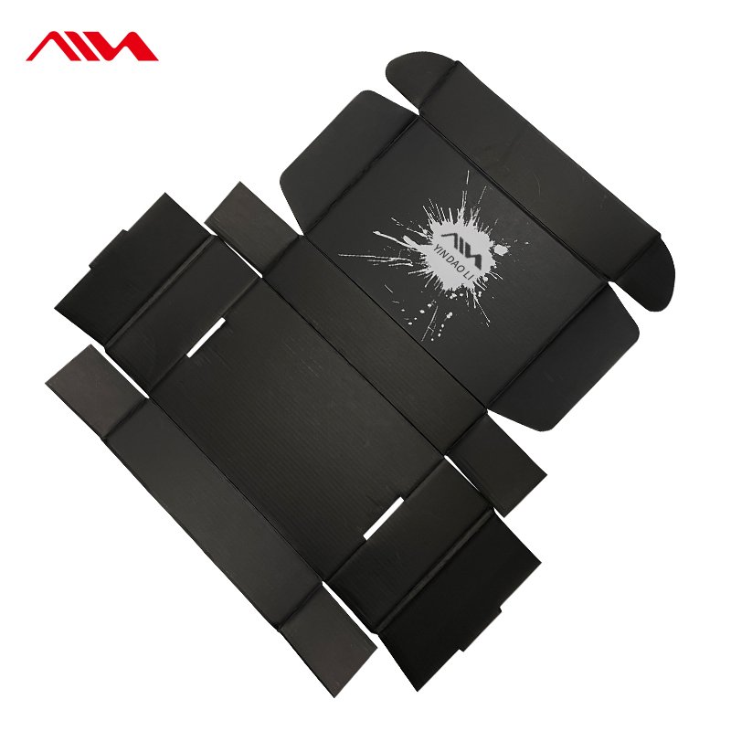 Customized Logo Black Shipping Boxes For Hoodies Foldable Corrugated Carton Box Underwear Clothing Packaging Mailer Boxes