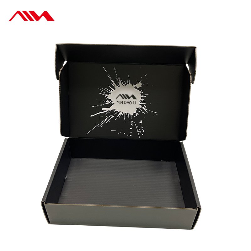 Customized Logo Black Shipping Boxes For Hoodies Foldable Corrugated Carton Box Underwear Clothing Packaging Mailer Boxes