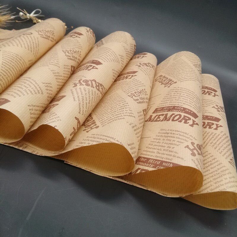 Custom Eco-friendly Brown Paper Wrap Food Wrapping Paper Food Grade Kraft Grease Proof Paper