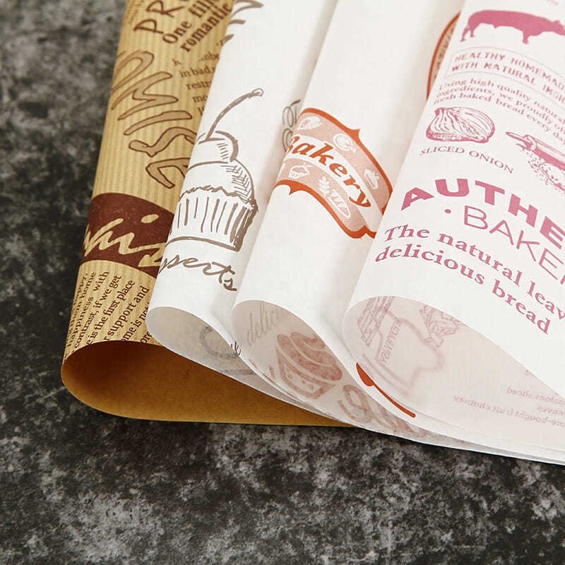 Custom Eco-friendly Brown Paper Wrap Food Wrapping Paper Food Grade Kraft Grease Proof Paper
