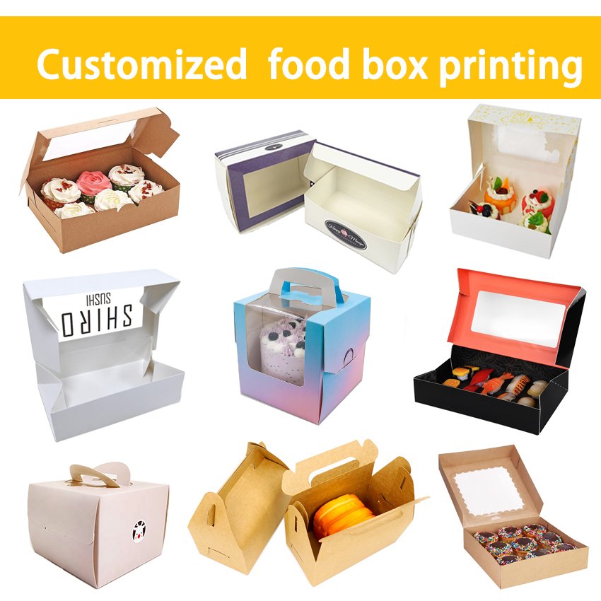 Customized party chocolate biscuit kraft paper box dessert box catering packaging platter box with divider lid