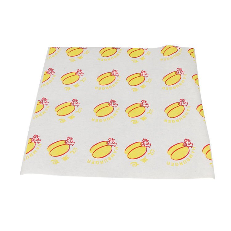 custom logo greaseproof food grade wrapping paper sandwich hamburger deli wax coated paper sheets manufacturers