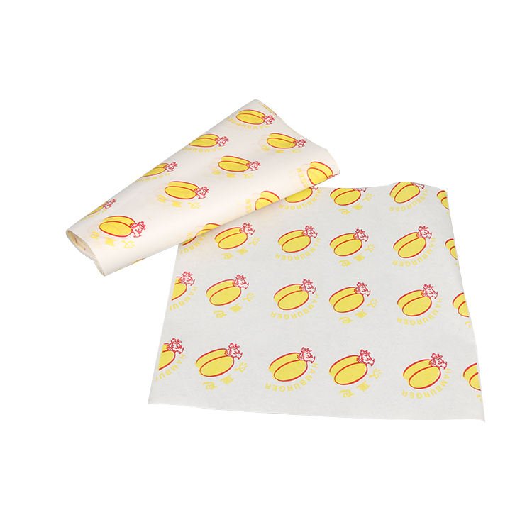 custom logo greaseproof food grade wrapping paper sandwich hamburger deli wax coated paper sheets manufacturers