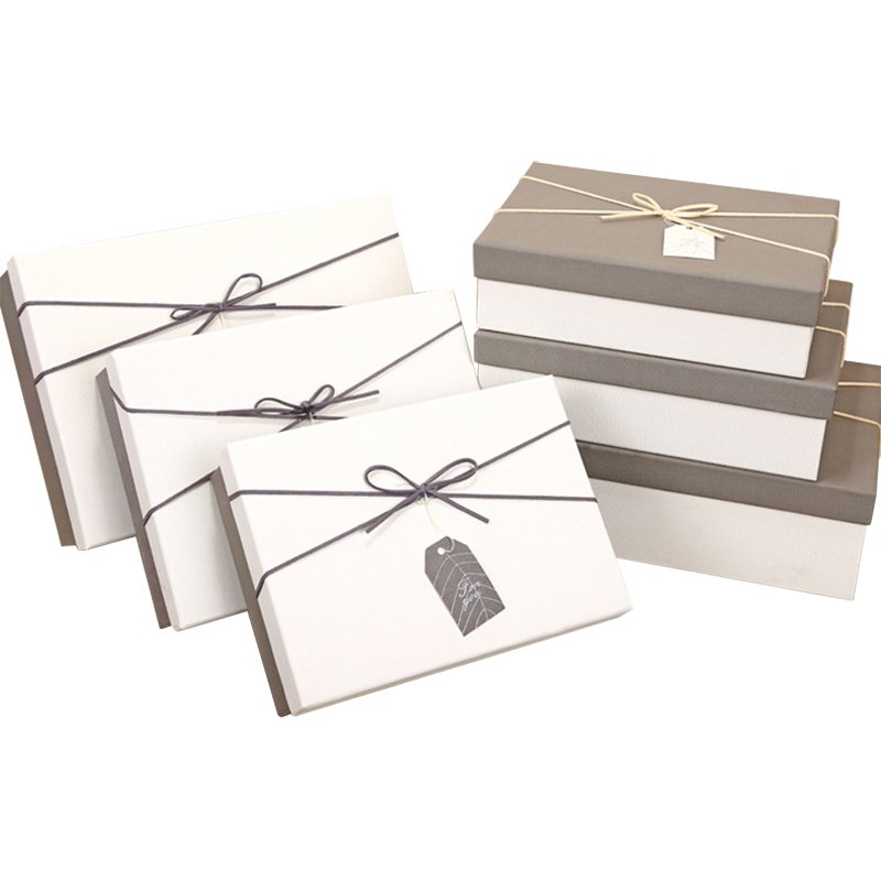 Lid And Rigid Base Cardboard Gift Ring Boxes Dark Brown White Luxury Heaven And Earth Cover Paper Box