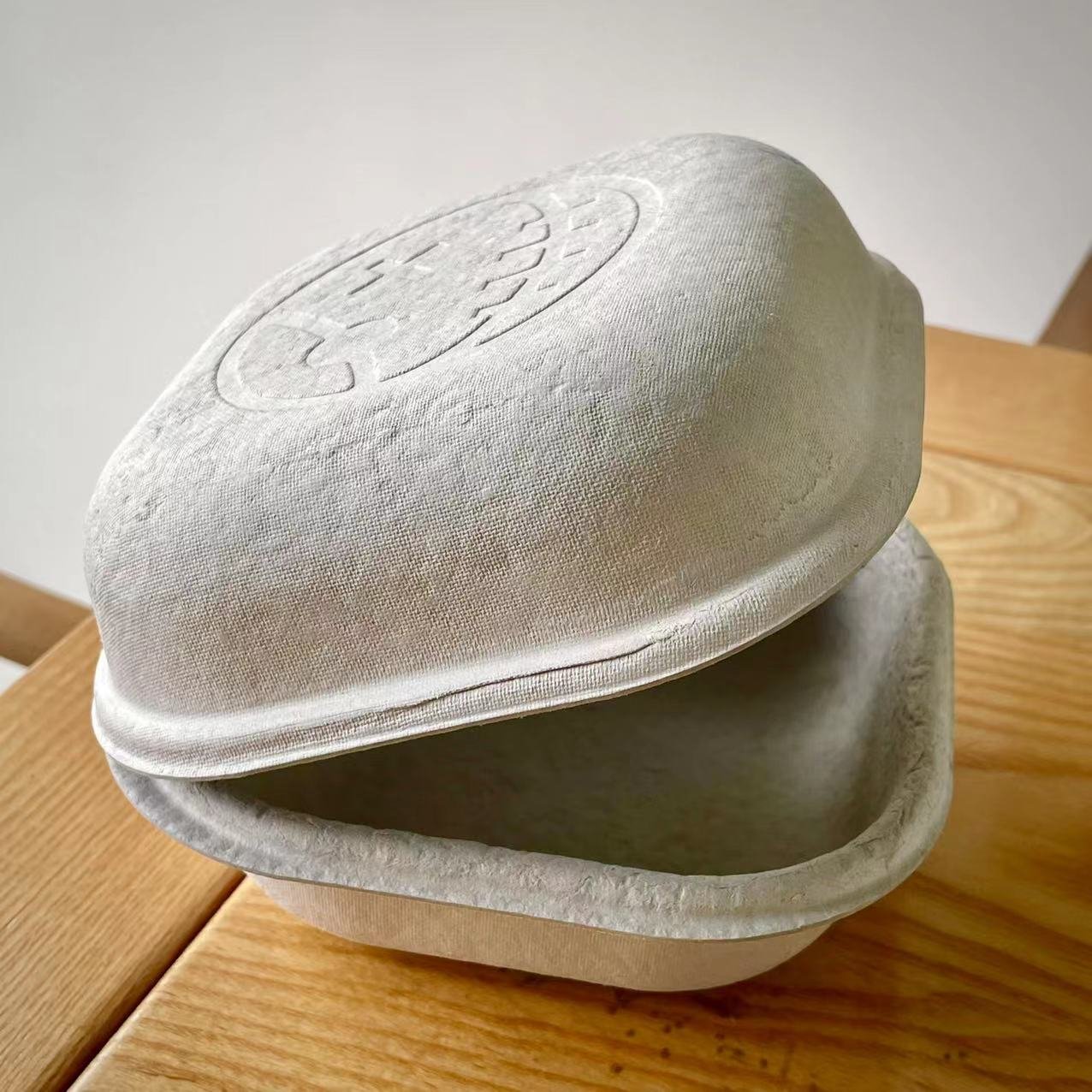 Biodegradable molded pulp paper box burger take away paper packaging box