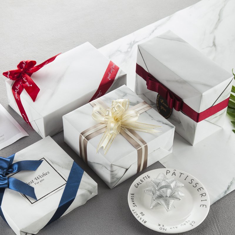 Custom Logo 80gsm Uncoated Tissue Paper Marble Roll Flower Patterned Gift Packaging Paper