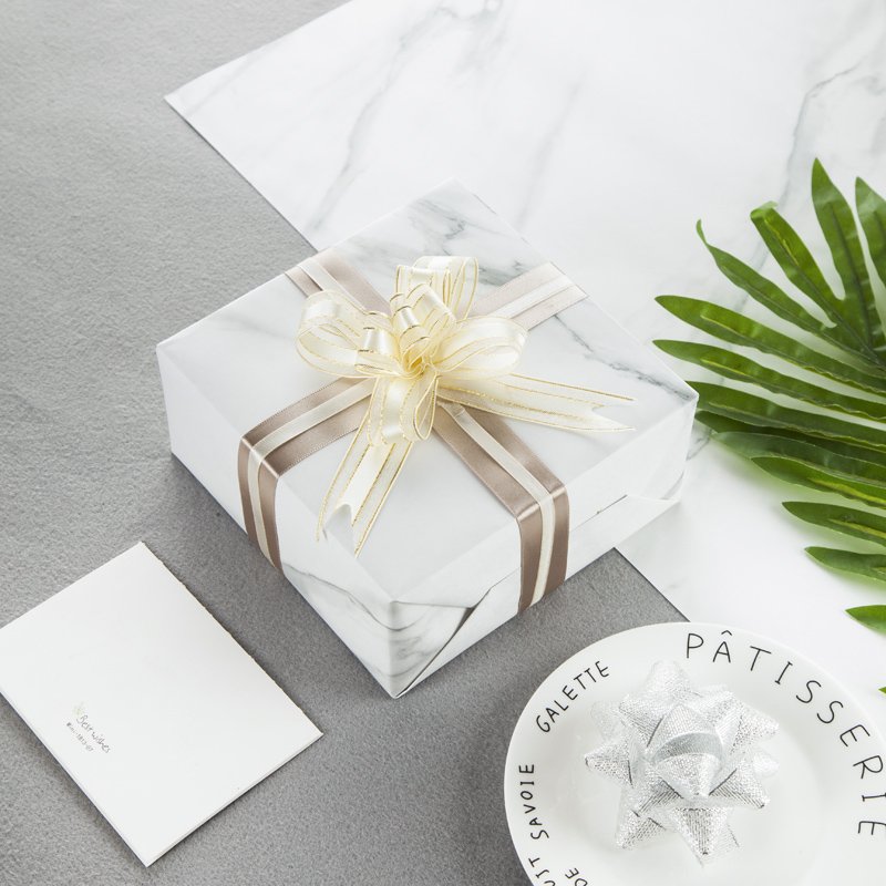 Custom Logo 80gsm Uncoated Tissue Paper Marble Roll Flower Patterned Gift Packaging Paper