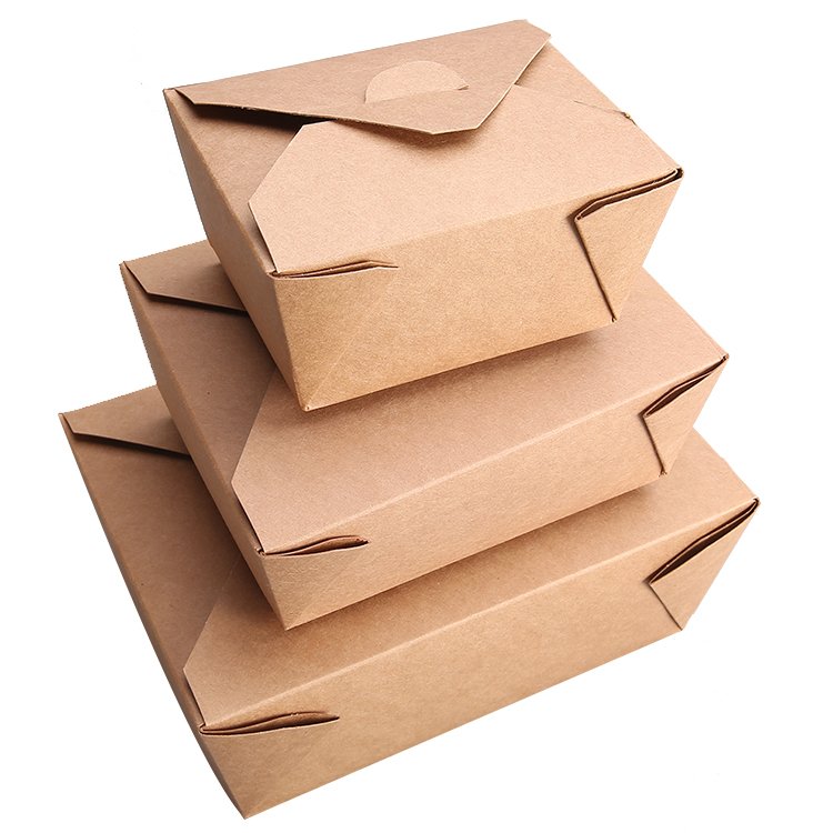 Customized food packaging boxes restaurant takeaway box food grade paper folding box