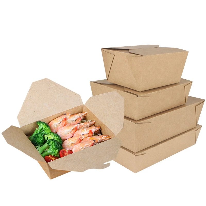 Customized food packaging boxes restaurant takeaway box food grade paper folding box