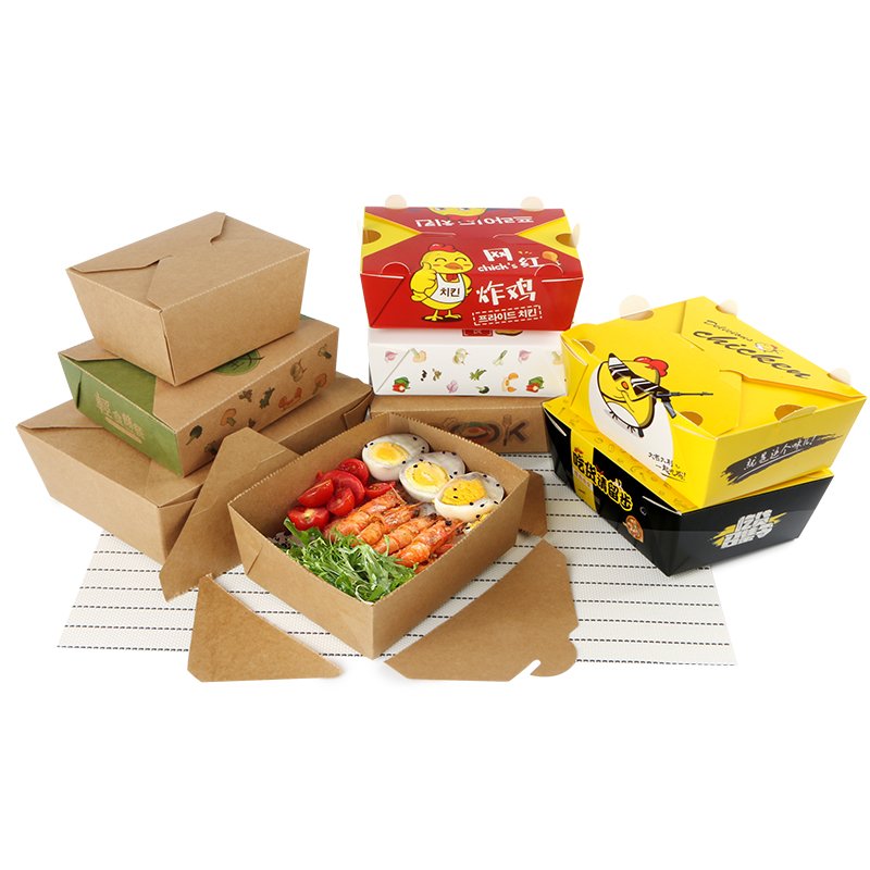 Customized Take Away Food Grade Korean Paper Hot Dog To Go French Fried Chicken Carton Burger Box Printing Fast Food Paper Box