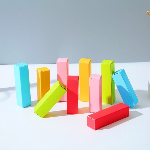 Custom lipstick color wrapping paper box foldable perfume essential oil nail polish cosmetics tools white card gift paper box