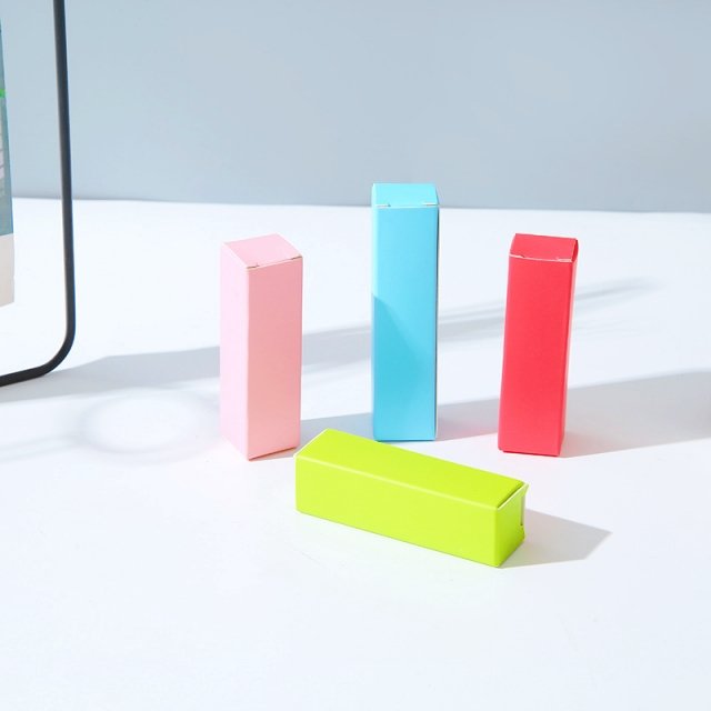 Custom lipstick color wrapping paper box foldable perfume essential oil nail polish cosmetics tools white card gift paper box