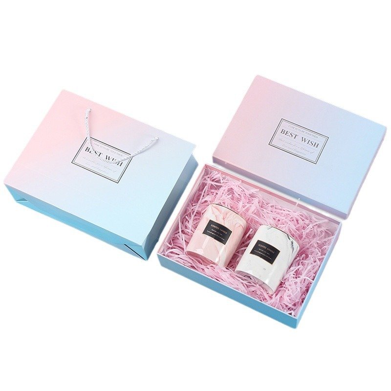 Gradient color holiday gift packaging paper box with cover and lid