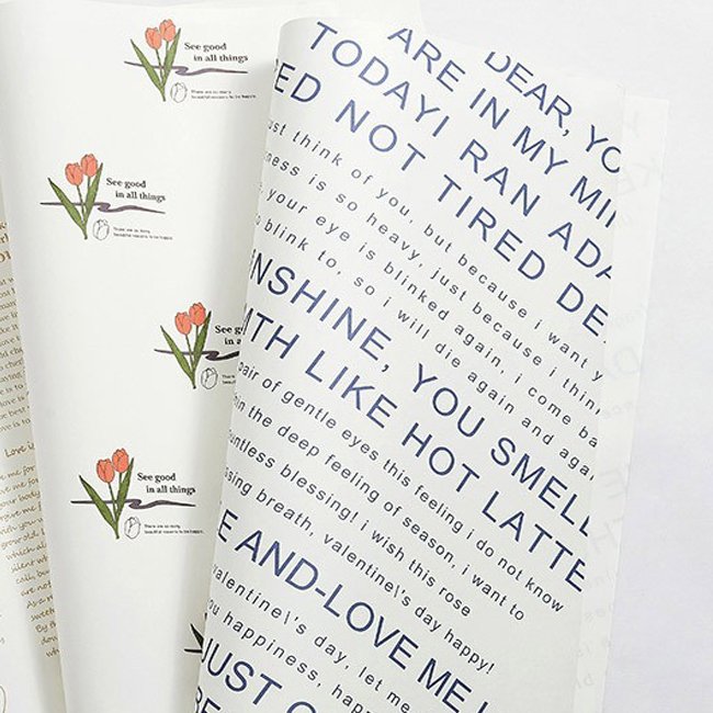 Ins style tulip wrapping paper packaging flower wrapping tissue paper flower bouquet gift packaging wrapping nets paper
