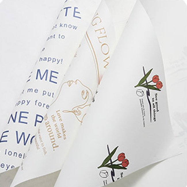 Ins style tulip wrapping paper packaging flower wrapping tissue paper flower bouquet gift packaging wrapping nets paper