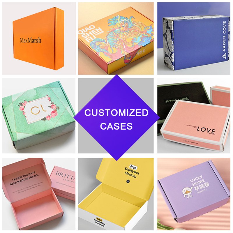 Luxury Custom Pink Black Small Paper Cardboard Corrugated Mailer Shipping Packaging Box Mailing With Logo For Small Business