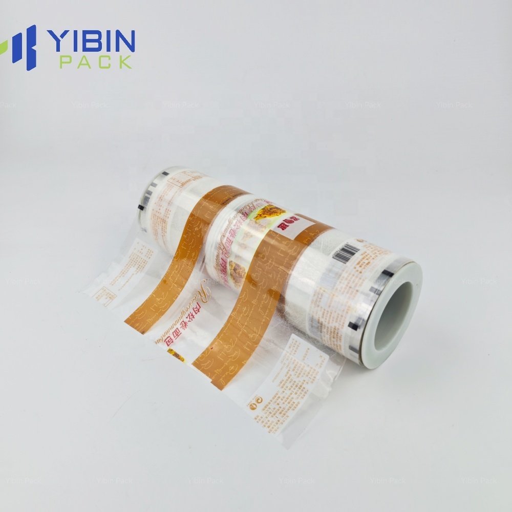 Manufacturer's Custom Logo Printed Automatic Kraft Paper Film Roll Plastic Packaging Snacks Food Hamburger Wrapping Paper Film